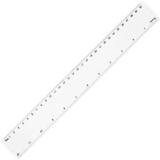 30cm Plastic Ruler White